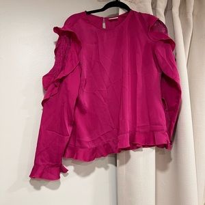 ASOS ruffle sheer sleeve blouse